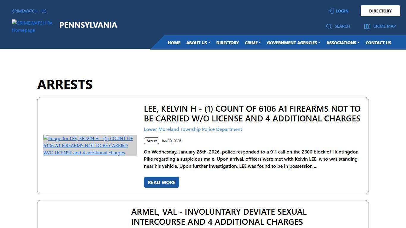 Pennsylvania Arrests CRIMEWATCH